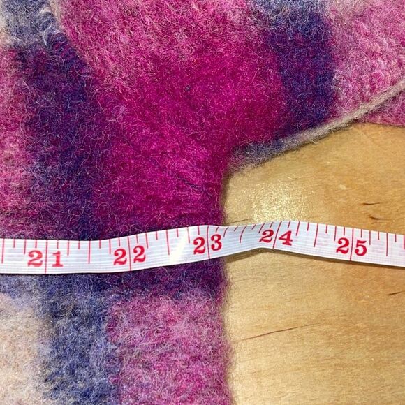 Aritzia Wilfred Free The Ganna Womens Plaid Wool Blend Shacket Fuchsia Multi XL - Picture 6 of 7